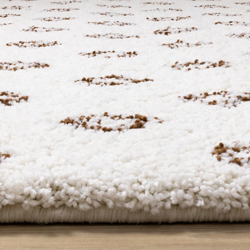 Shiloh Collection - Cream Rust Diamonds Super Soft Thick Area Rug