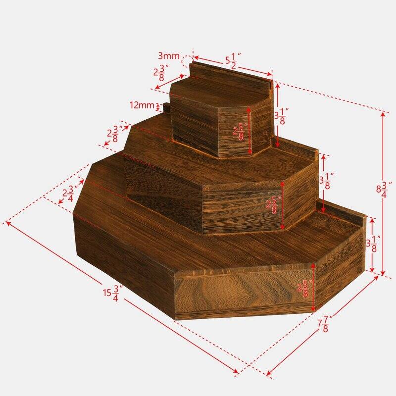 Wooden Display Rises & Stand 3-tier