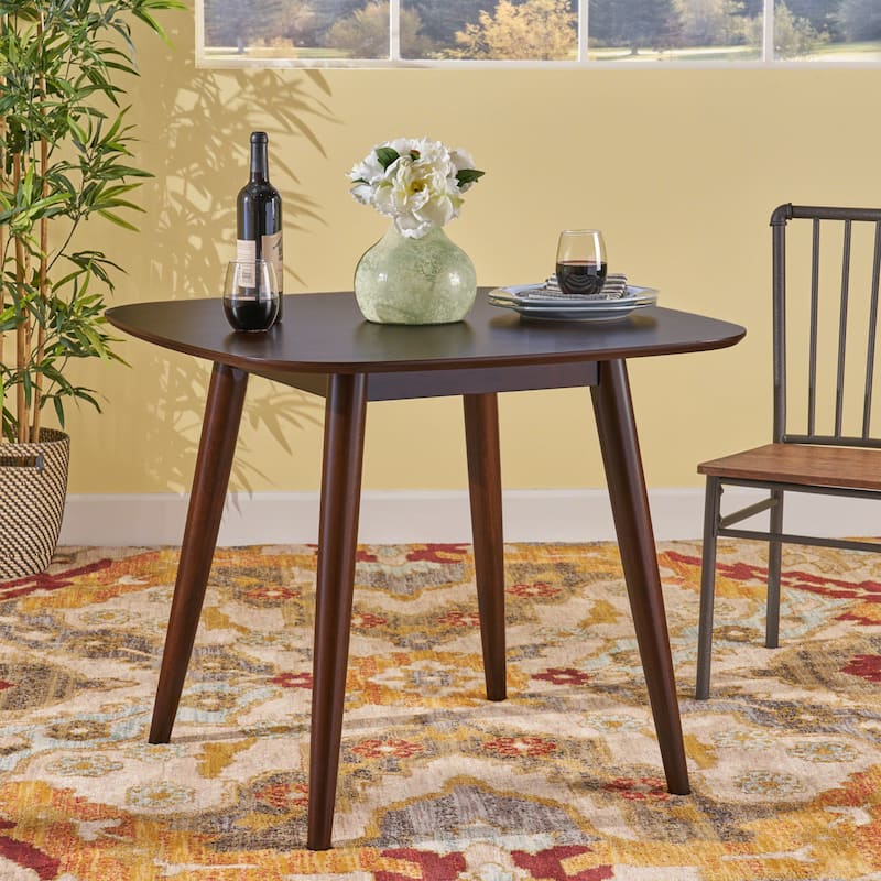 Wynonna Mid Century Modern Square Faux Wood Dining Table by Christopher Knight Home - Walnut