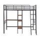 preview thumbnail 11 of 12, Twin Size Metal Loft Bed And Built-In Desk And Shelves