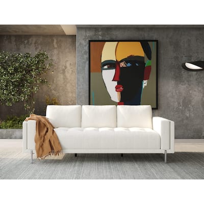 Divani Casa Schmidt Modern Off White Fabric Sofa