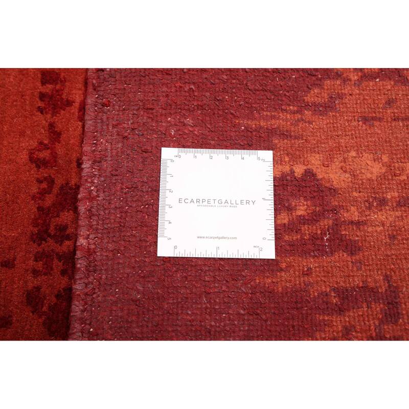 ECARPETGALLERY Hand-knotted Opulence Red Silk, Wool Rug - 11'11 x 11'11