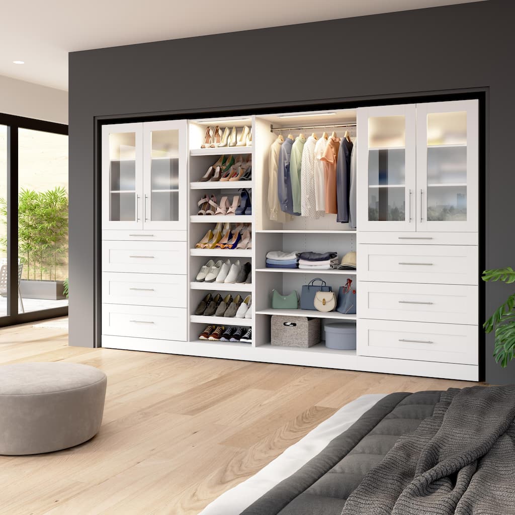 Bestar Florence 132W x 25D Walk-In Closet Organizer System, Shaker