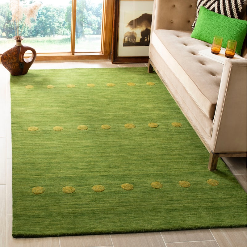 SAFAVIEH Handmade Himalaya Brittni Modern Wool Rug - 4' Square - Green