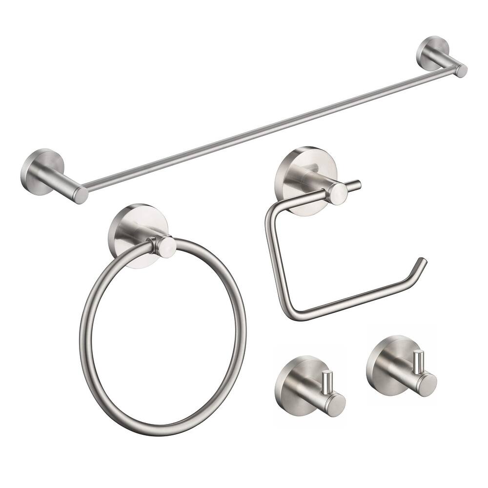 Circular 5-Piece Bathroom Hardware Set