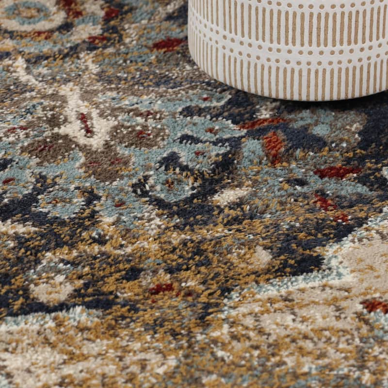 Traditional Floral Medallion Indoor Runner or Area Rug by Superior