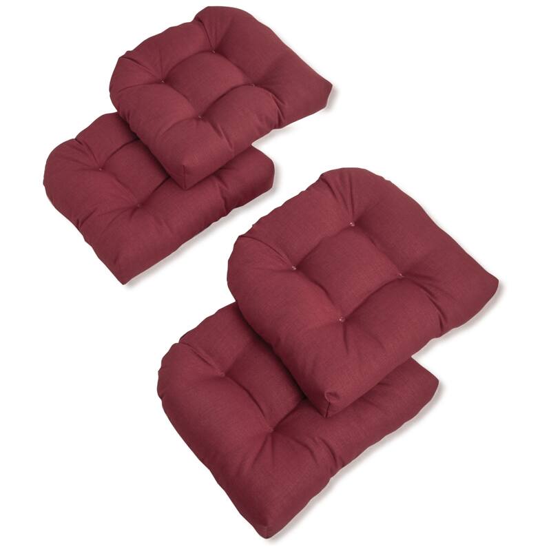 Blazing Needles Indoor/Outdoor Chair Cushions (Set of 4) - 19" x 19" - Merlot
