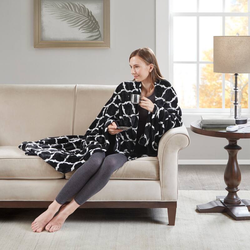 Beautyrest Oversized Heated Ogee Throw