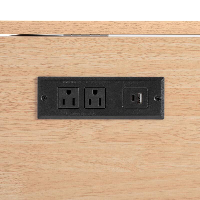 55.5"Fluted Kitchen Island with Storage,with Drop Leaf, Power Outlet, 4 Doors and 3 Drawers, Rolling Island with Wood-grain Top