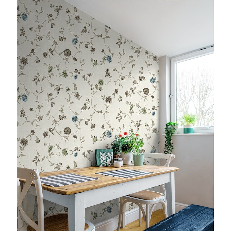 Seabrook Designs Florale Trail Nonwoven Unpasted Wallpaper