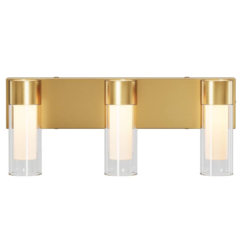 3-Light Vanity Lights Over Mirror, Wall Sconces with Clear Glass Shades for Bathroom Hallway Bedroom