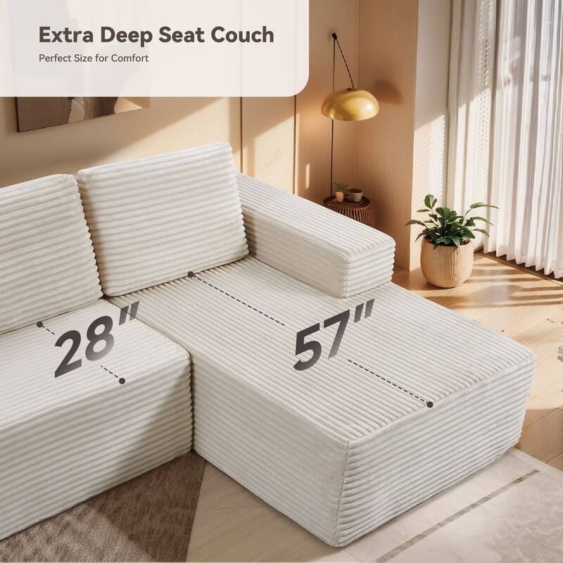 Pocassy L-Shape Sectional Sofa Sofa Couch Living Room Futon Couch
