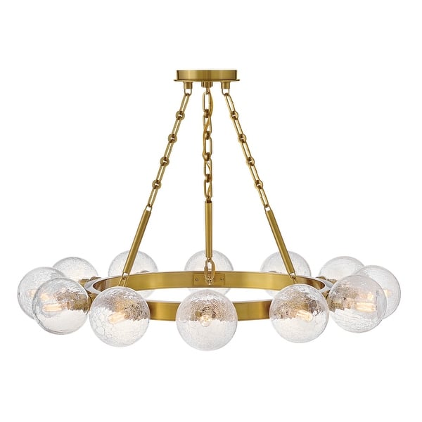 slide 1 of 1, Fredrick Ramond FR30524 Coco 12 Light 32" Wide Ring Chandelier with Lacquered Brass
