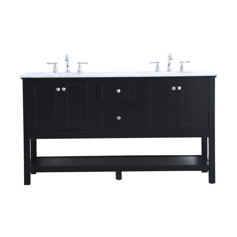 Elegant Lighting VF27060 Metropolis 60" Free Standing Double Basin - Black - Anthracite Finish