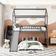 preview thumbnail 20 of 30, Twin over Twin Bunk Bed with Slide, Storage Steps & Playhouse Design
