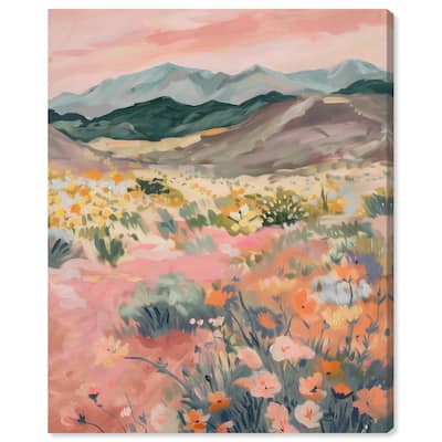 Flowers Beyond the Hills Canvas by Art Remedy, Gallery Wrapped