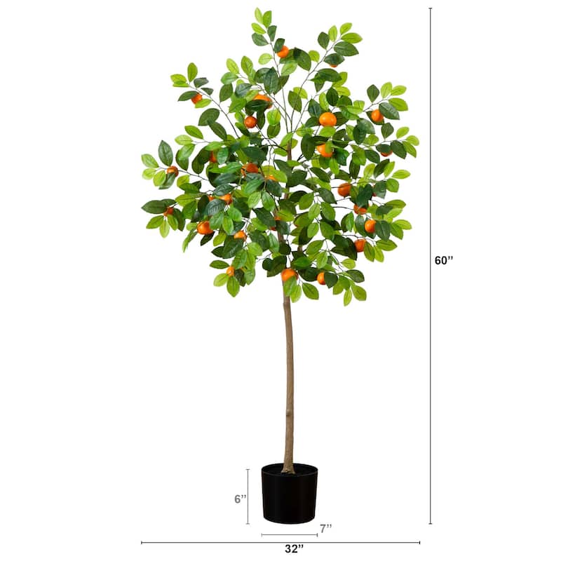 5' Artificial Tangerine Tree - Green