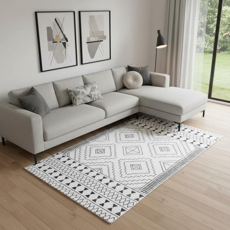 HomeRoots Tribal Modern, Contemporary Rectangle Area Rug - 8' X 10' - 8' X 10'