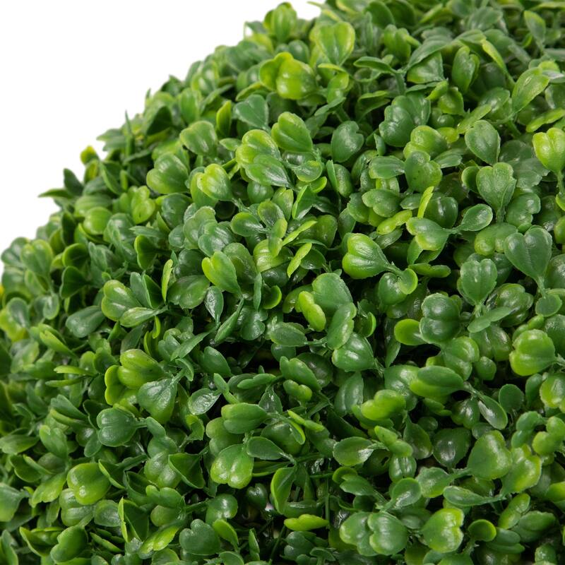 16" Two Tone Green Artificial Boxwood Topiary Ball