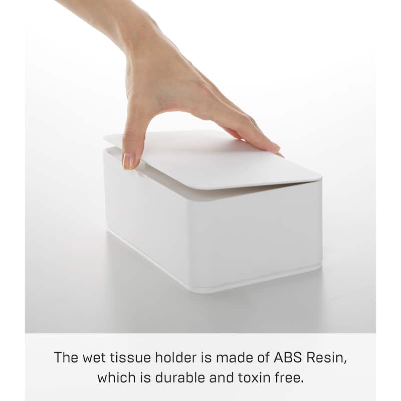 Yamazaki Home Wipes Dispenser, ABS Plastic, Lid - L 4.72 x W 7.48 x H 2.95 inches