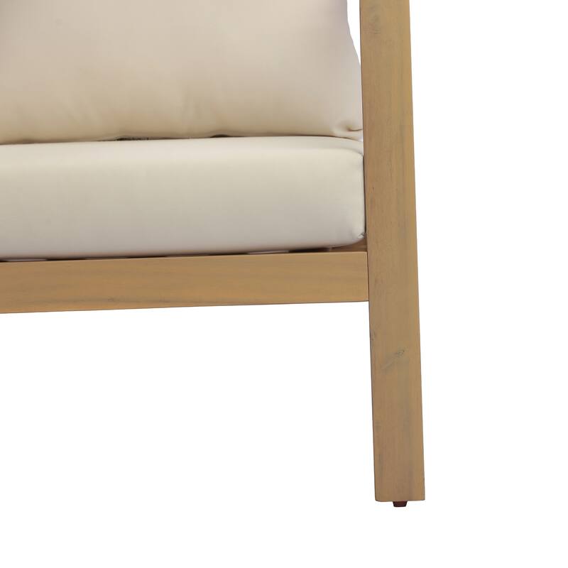 Christopher Knight Home - Modern 26.38" Deep Seat Outdoor Patio Club Chair with Ergonomic Slatted Backrest & Soft Cushion