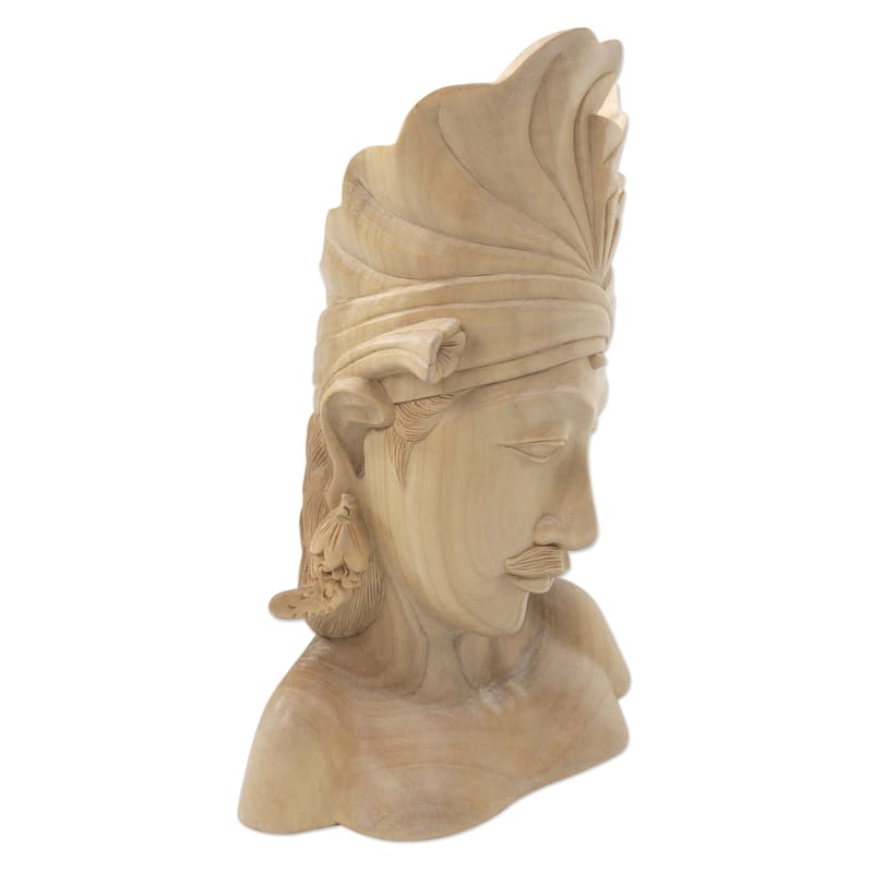 Novica Handmade Handsome Balinese Man Wood Sculpture