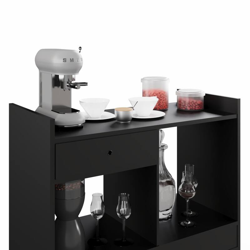 Boahaus Bar Cabinet Modern Wood Storage Shelves