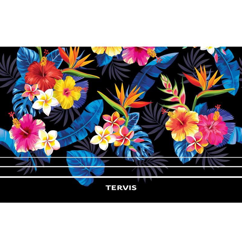 Tervis Traveler Tropical Collection Floral flower bright bold black hibiscus palm bird paradise Triple Walled Insulated Travel