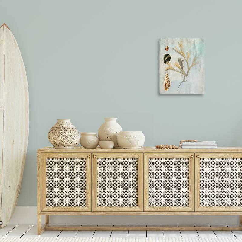 Stupell Mixed Seashells & Coral Canvas Wall Art Design By Susan Arnot