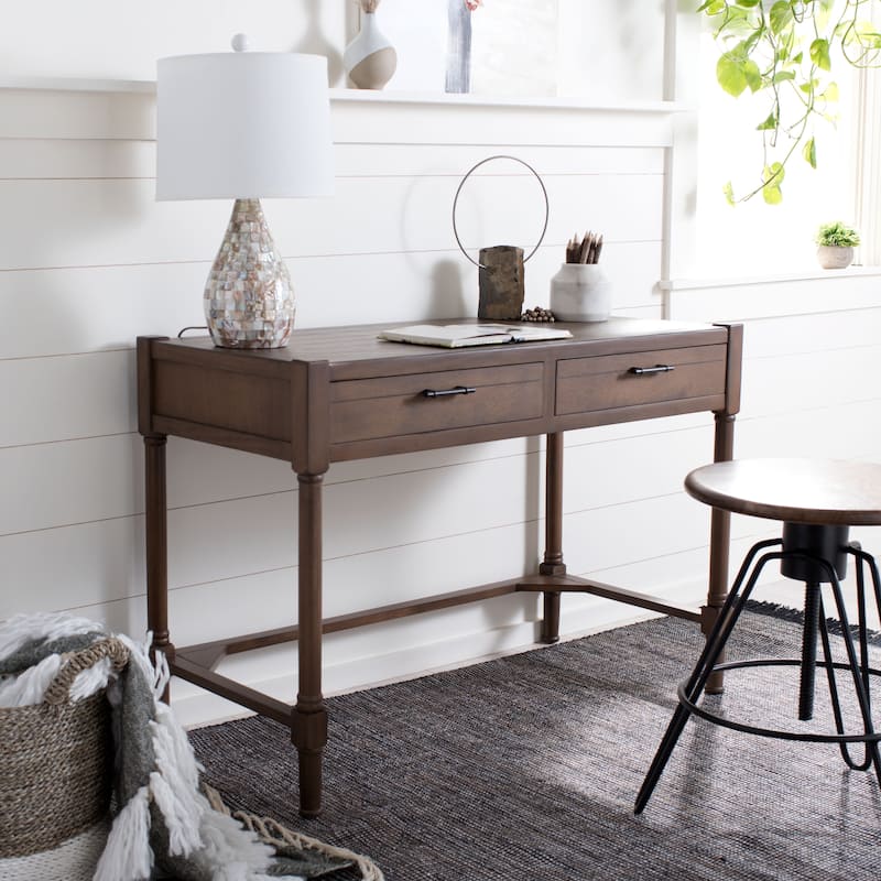 SAFAVIEH Zennure White Washed Grey Writing Desk