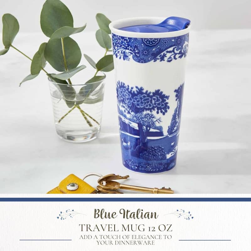 Spode Blue Italian Travel Mug 12 Ounce
