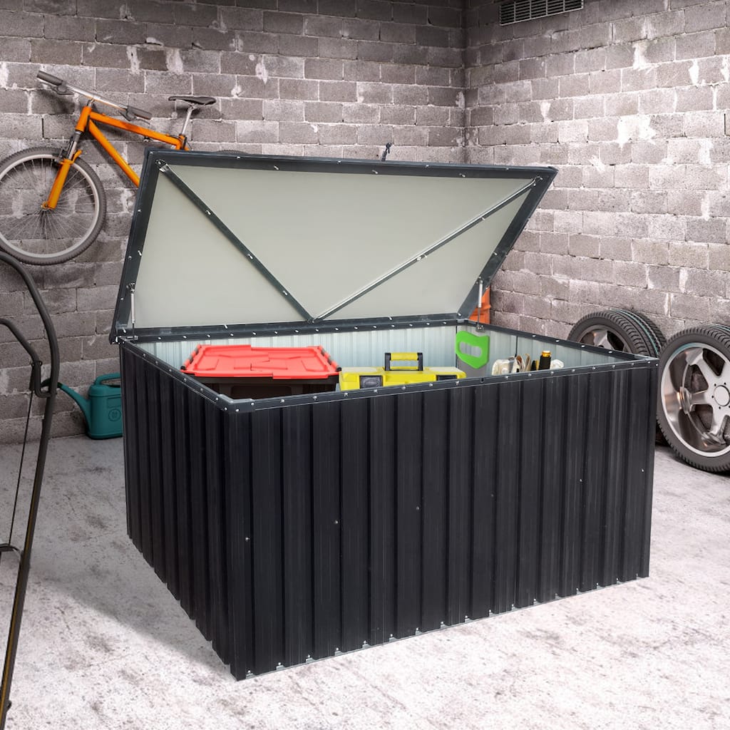 344 Gallon Rainproof Metal Patio Storage Box