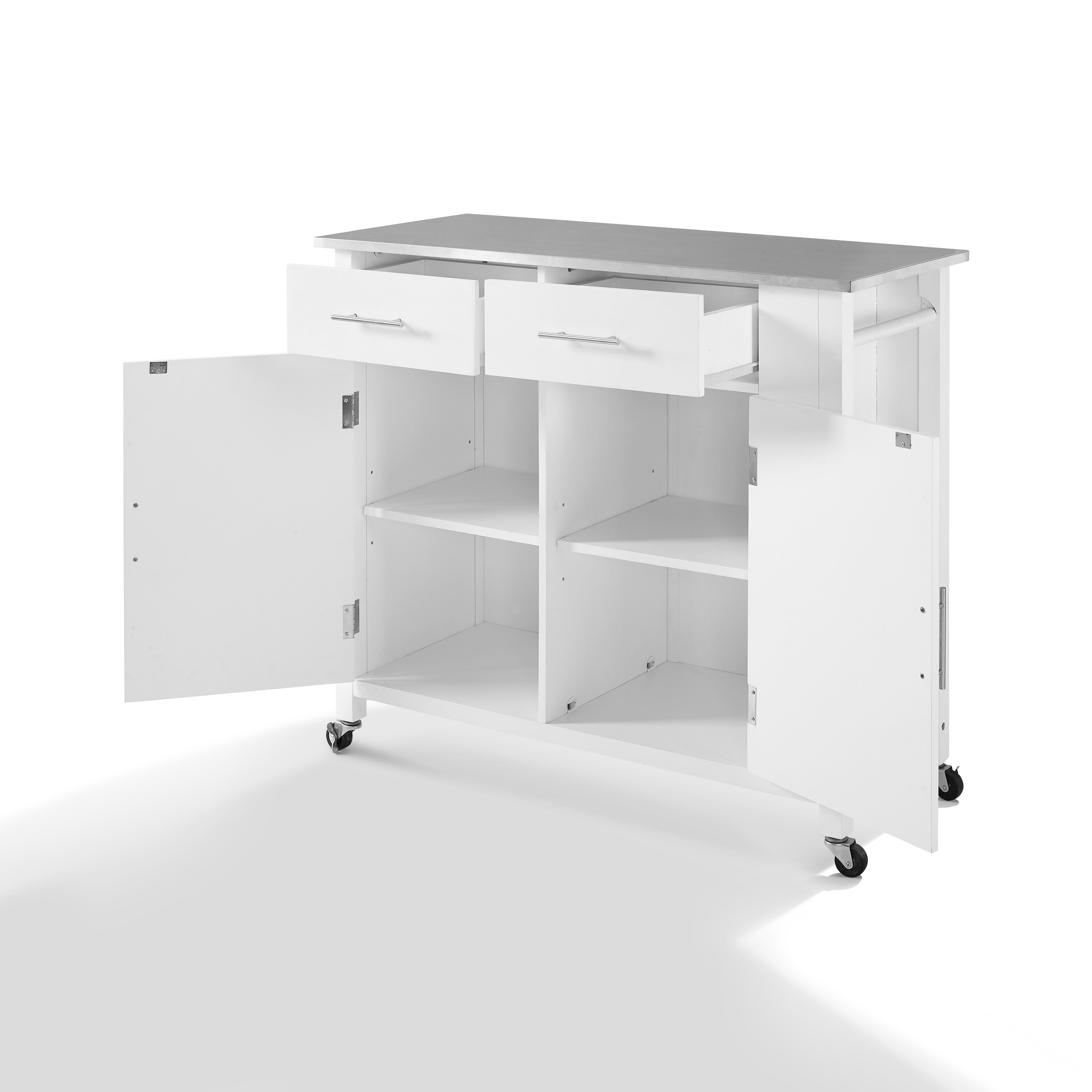 Savannah Stainless Steel Top Full Size Kitchen Island Cart 37 H X 42 W X 18 25 D On Sale Overstock 31104173