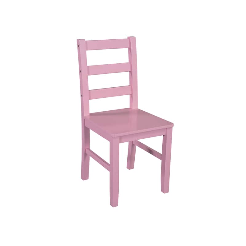 Pink Twin Size Multifunctional Wood Platform Bed with Bookshelf,Built-in Desk and Matching Chair