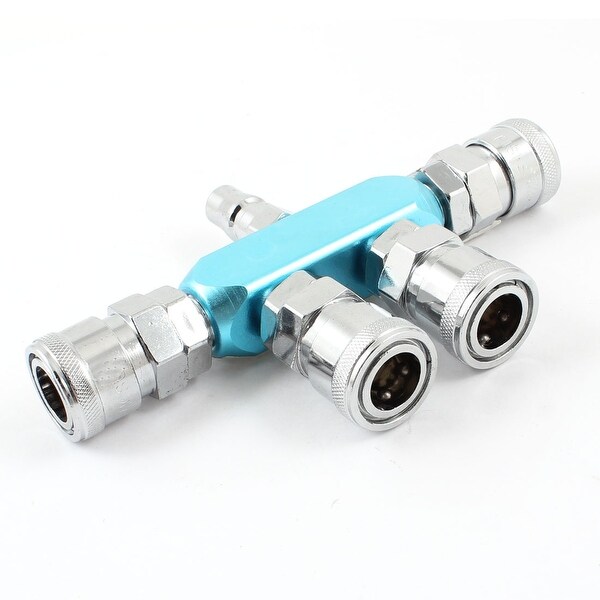 Unique Bargains Pneumatic Air Hose 4 Way Pass Connecting Quick Coupler Adapter Socket