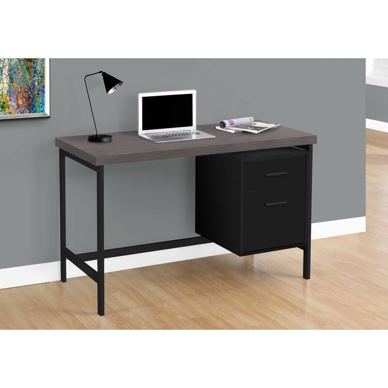 Contemporary 48" Computer Desk with File Storage, Left or Right Setup for Home Office
