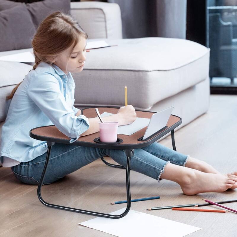 Laptop Stand for Bed Foldable Table with Cup Holder Bed Desk for Laptop,Drinks, Snacks