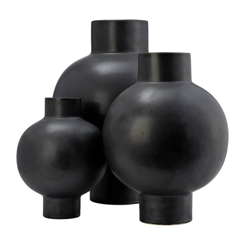 Sagebrook Home Neutral Round Modern Ceramic Bubble Vase