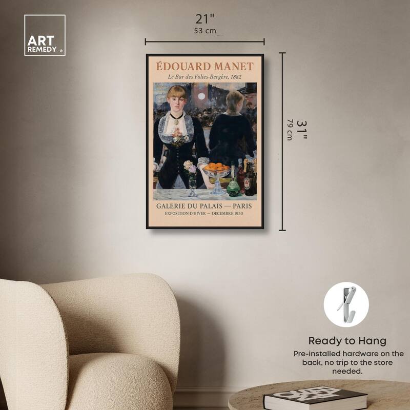 Manet's Famous Bar Canvas by Art Remedy