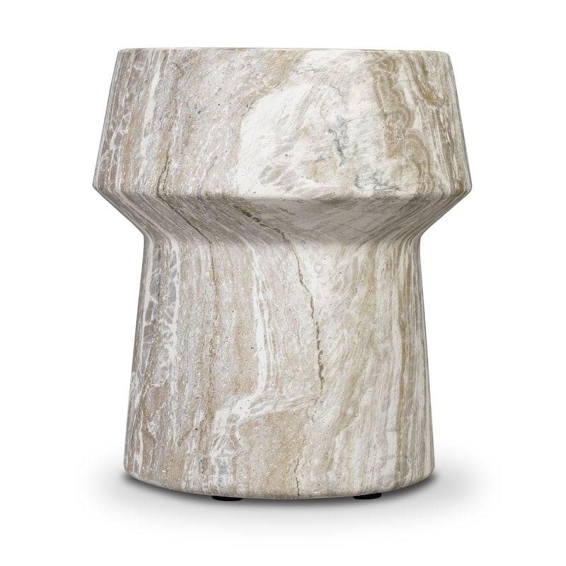 Zyra Concrete Side Table with Stone Texture Finish