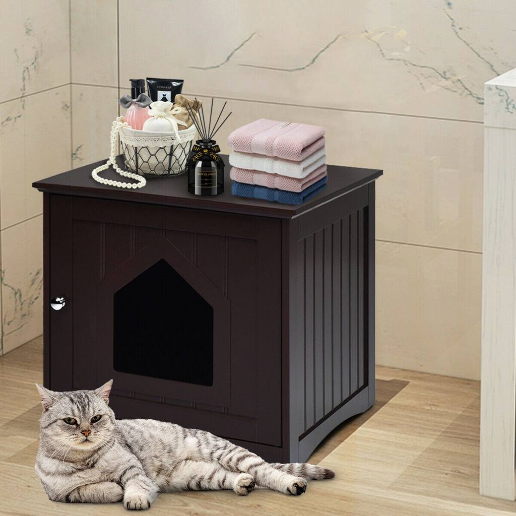 Weatherproof Multi-function Pet Cat House Indoor Outdoor Sidetable