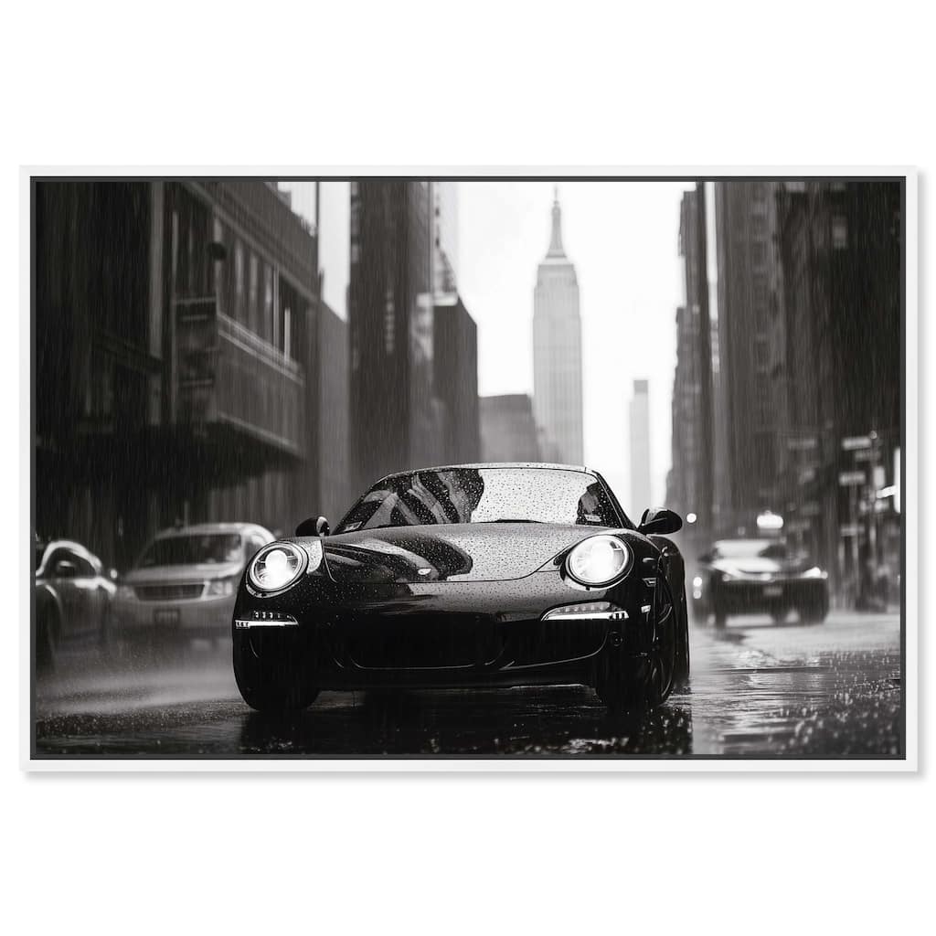 Driving in the Rain NYC Canvas by Art Remedy