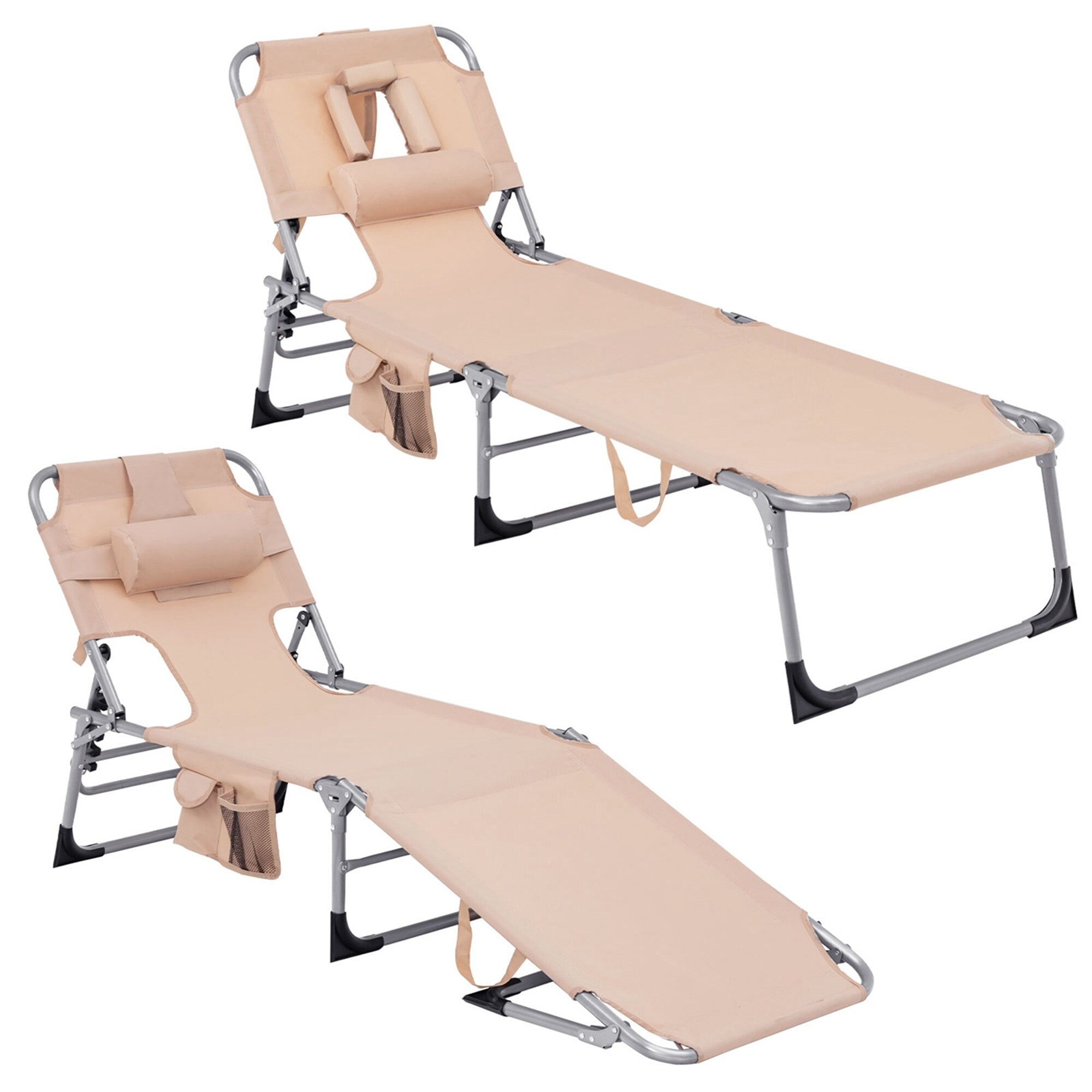 Goplus folding hotsell chaise lounge chair
