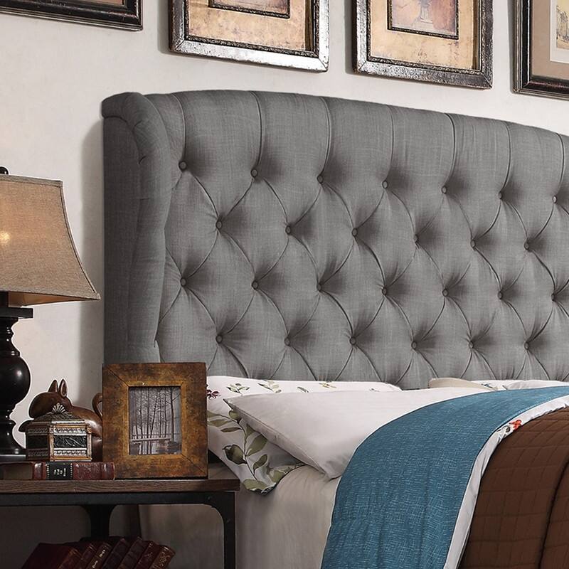 Moser Bay Feliciti Grey Tufted with Wings Queen Upholstery Platform Bed