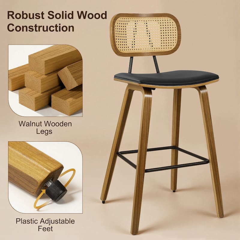 26-Inch Upholstered Counter/ Bar Stools Set of 2 or 3 - 35.1"H x 17.7"W x 19.5"D