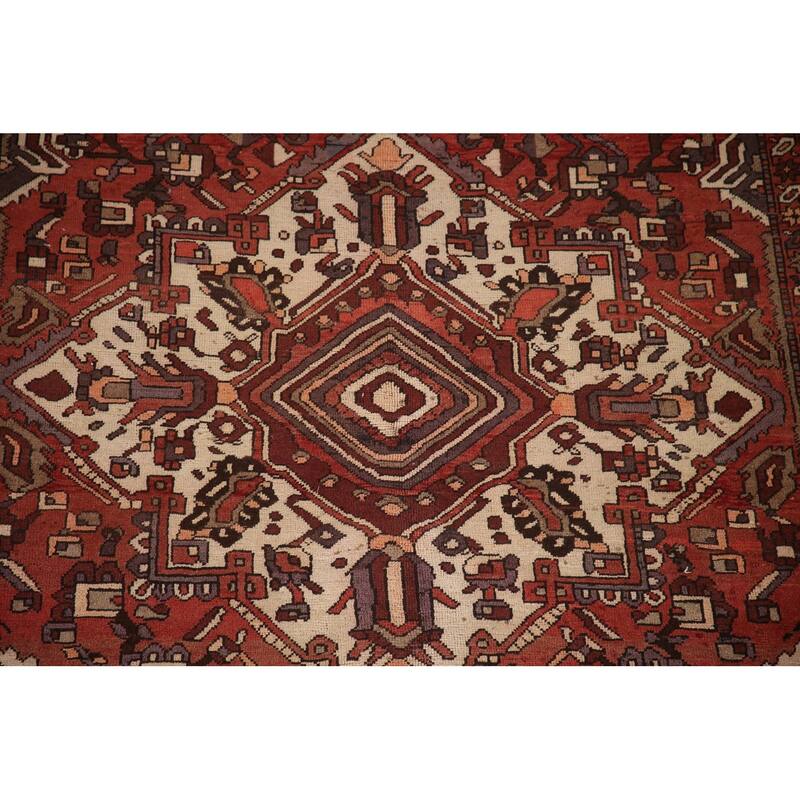Geometric Bakhtiari Persian Vintage Area Rug Handmade Wool Carpet - 6'8"x 10'6"