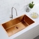 preview thumbnail 9 of 47, CB HOME Gold Kitchen Sink, 32" Rose Gold Undermount Kitchen Sink, Black Single Bowl Stainless Steel Kitchen Sink 16 Gauge 32''x19''-sink only - Rose Gold