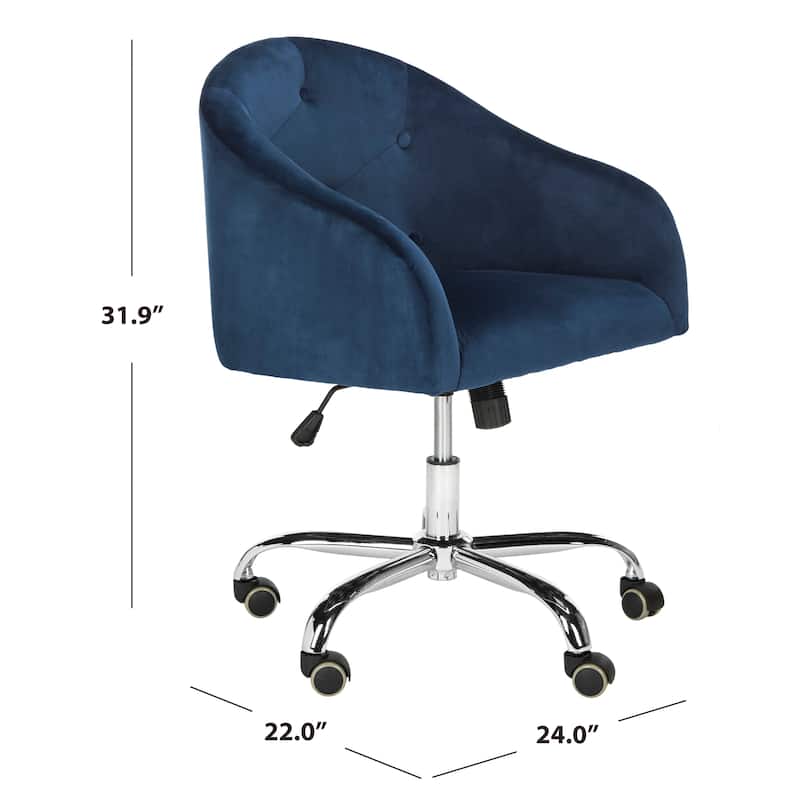 SAFAVIEH Hugrin Tufted Swivel Adjustable Office Chair - 24Wx22Dx35H