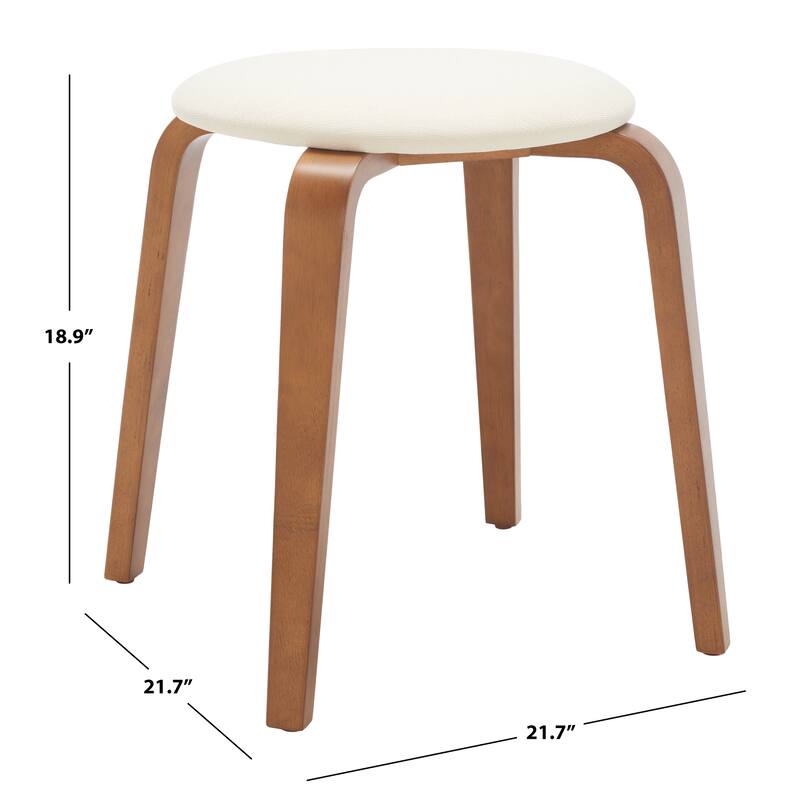 SAFAVIEH Thirza Upholstered Stackable Stool - 22 In. W x 22 In. D x 19 In. H - 22Wx22Dx19H
