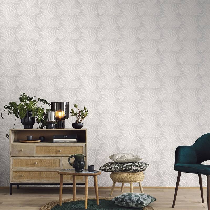 Galerie Wallcoverings Elle Decor 3D Embossed Triangle Design Non-Woven Glitter/Shimmer Wallpaper Roll